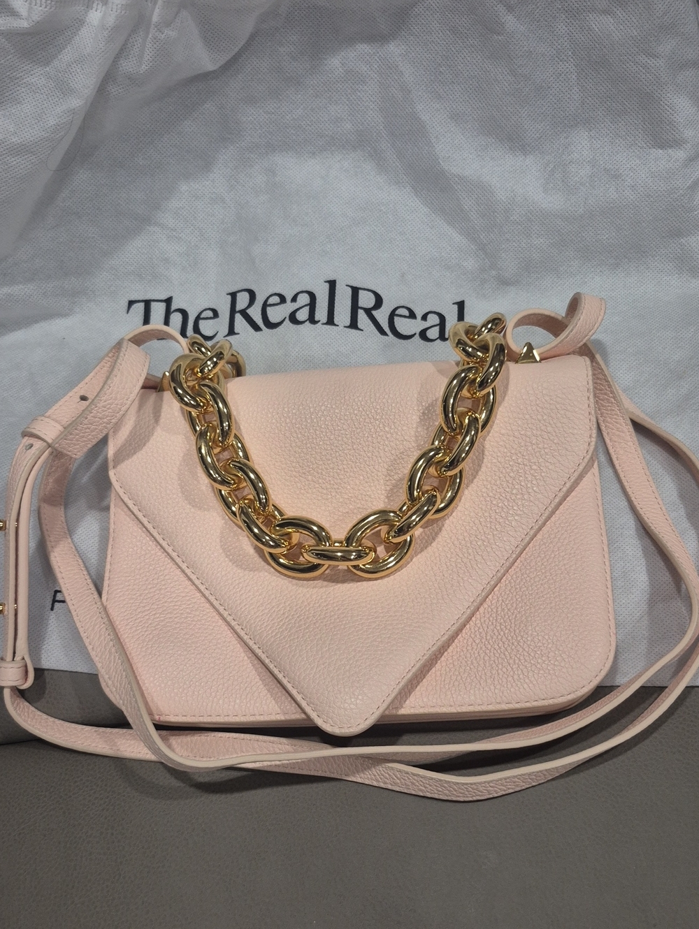 Bottega Veneta Leather Shoulder/ Crossbody Chain Bag